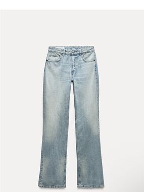 Zara Light Blue High-Rise Wide Leg Jeans